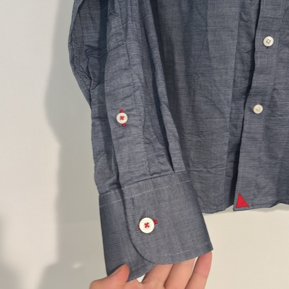 UNTUCKit Pio Cesare Long Sleeve Button Down Shirt - Medium / Slim Fit / Navy - Picture 3 of 7